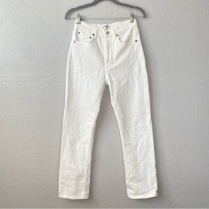 Agolde Riley White Crop Straight Leg Jeans